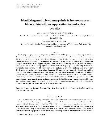 خرید و دانلود نسخه کامل کتاب Identifying multiple changepoints in heterogeneous binary data with an application to molecular genetics