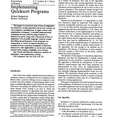 خرید و دانلود نسخه کامل کتاب Implementing Quicksort programs