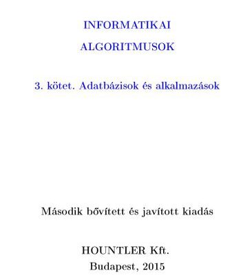 خرید و دانلود نسخه کامل کتاب Informatikai algoritmusok 3