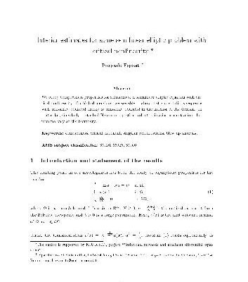 خرید و دانلود نسخه کامل کتاب Interior estimates for some semilinear elliptic problem with critical nonlinearity