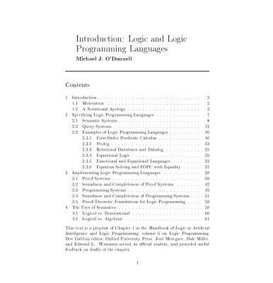 خرید و دانلود نسخه کامل کتاب Introduction: Logic and Logic Programming Languages