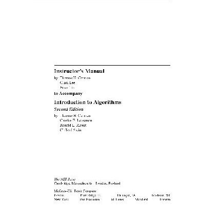 خرید و دانلود نسخه کامل کتاب Introduction to Algorithms. Instructor’s Manual