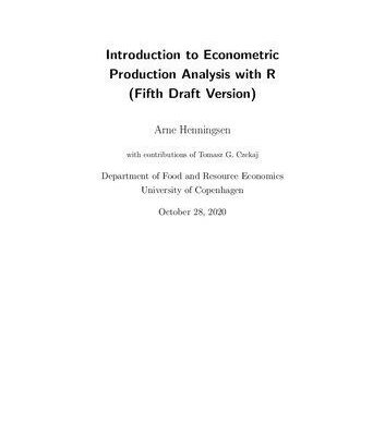 خرید و دانلود نسخه کامل کتاب Introduction to Econometric Production Analysis with R