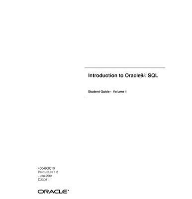 خرید و دانلود نسخه کامل کتاب Introduction to Oracle 9i SQL Student Guide (Vol 1)