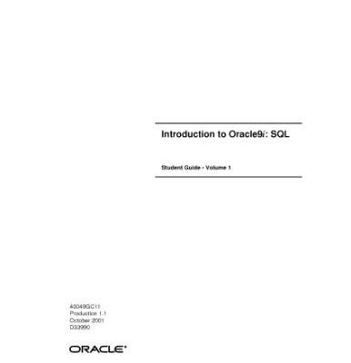 خرید و دانلود نسخه کامل کتاب Introduction to Oracle9i – SQL – Student Guide Vol 1
