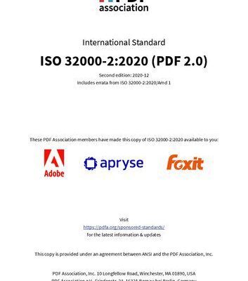 خرید و دانلود نسخه کامل کتاب ISO 32000-2:2020 — Document management – Portable document format – Part 2: PDF 2.0 (sponsored)