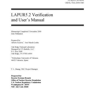 خرید و دانلود نسخه کامل کتاب LAPUR [FORTRAN Reactor Core Simul Pgm] – Verification and Users Guide