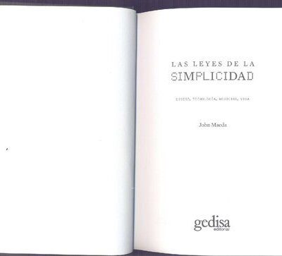 خرید و دانلود نسخه کامل کتاب Las leyes de la simplicidad. Diseño, tecnología, negocios, vida