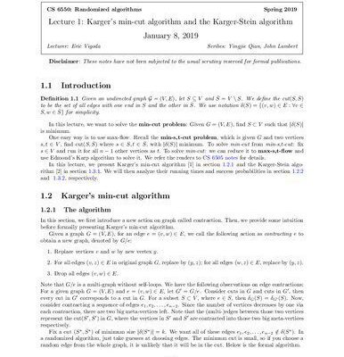 خرید و دانلود نسخه کامل کتاب Lecture Notes for CS 6550: Advanced Graduate Algorithms (Randomized and Approximation Algorithms)