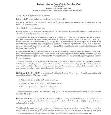 خرید و دانلود نسخه کامل کتاب Lecture Notes on Karger’s Min-Cut Algorithm