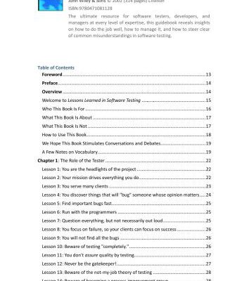 خرید و دانلود نسخه کامل کتاب Lessons Learned in Software Testing: A Context-Driven Approach