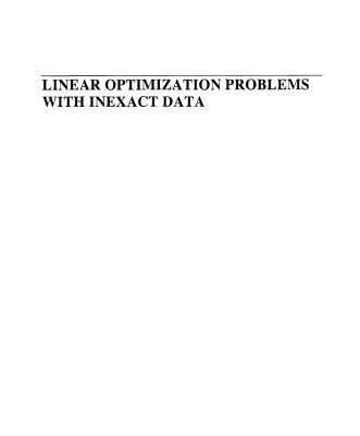 خرید و دانلود نسخه کامل کتاب Linear Optimization Problems with Inexact Data