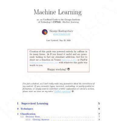 خرید و دانلود نسخه کامل کتاب Machine Learning, or, An Unofficial Guide to Georgia Institute of Technology’s CS7641: Machine Learning