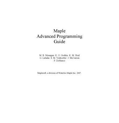 خرید و دانلود نسخه کامل کتاب Maple 11 Advanced Programming Guide
