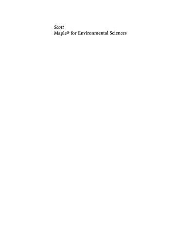 خرید و دانلود نسخه کامل کتاب Maple® for Environmental Sciences: a Helping Hand