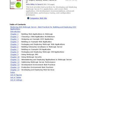 خرید و دانلود نسخه کامل کتاب Mastering BEA web-logic server : best practices for building and deploying J2EE applications