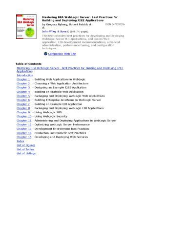 خرید و دانلود نسخه کامل کتاب Mastering BEA web-logic server : best practices for building and deploying J2EE applications_687a212385a1f.jpeg خرید و دانلود نسخه کامل کتاب Mastering BEA web-logic server : best practices for building and deploying J2EE applications