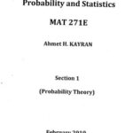 خرید و دانلود نسخه کامل کتاب MAT 271E - Probability and Statistics Notes