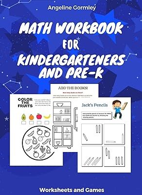 خرید و دانلود نسخه کامل کتاب Math Workbook for Kindergarteners and PreK: Worksheets and Games - + PDF