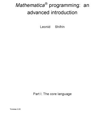 خرید و دانلود نسخه کامل کتاب Mathematica programming: an advanced introduction