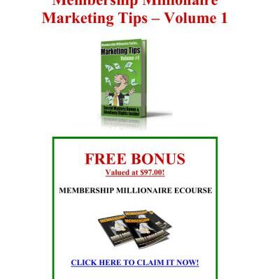 خرید و دانلود نسخه کامل کتاب Membership Millionaire Marketing Tips – Volume 1