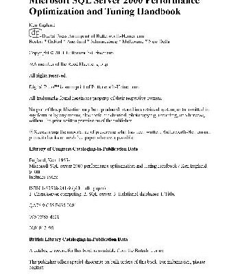 خرید و دانلود نسخه کامل کتاب Microsoft SQL Server 2000 Performance Optimization and Tuning Handbook