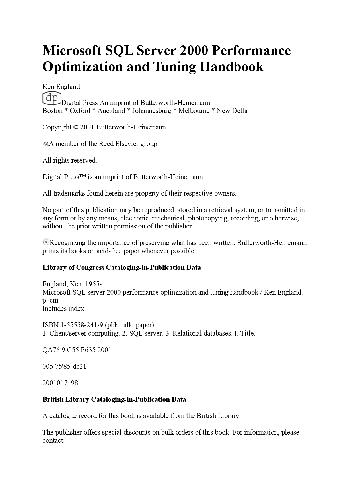 خرید و دانلود نسخه کامل کتاب Microsoft SQL Server 2000 Performance Optimization and Tuning Handbook_6867053460af6.jpeg خرید و دانلود نسخه کامل کتاب Microsoft SQL Server 2000 Performance Optimization and Tuning Handbook