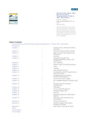 خرید و دانلود نسخه کامل کتاب Microsoft SQL Server 2005 Stored Procedure Programming in T-SQL & .NET_687112b8cc81f.jpeg خرید و دانلود نسخه کامل کتاب Microsoft SQL Server 2005 Stored Procedure Programming in T-SQL & .NET