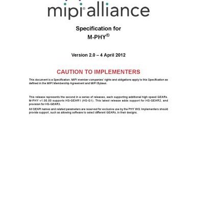 خرید و دانلود نسخه کامل کتاب MIPI Specification for M-PHY Version 2.0