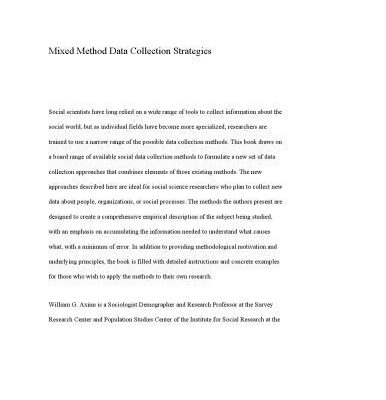 خرید و دانلود نسخه کامل کتاب Mixed method data collection strategies