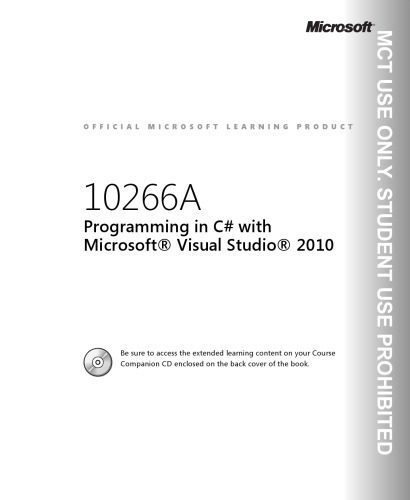 خرید و دانلود نسخه کامل کتاب MS Course 10266A Programming in C# with Microsoft Visual Studio 2010. Trainer Edition. Volume 1_687883c3817da.jpeg خرید و دانلود نسخه کامل کتاب MS Course 10266A Programming in C# with Microsoft Visual Studio 2010. Trainer Edition. Volume 1