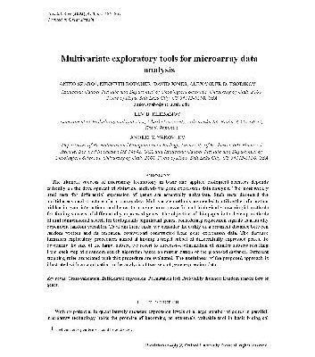 خرید و دانلود نسخه کامل کتاب Multivariate exploratory tools for microarray data analysis