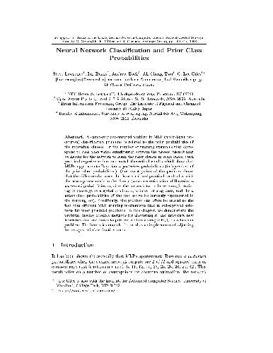 خرید و دانلود نسخه کامل کتاب Neural Network Classification and Prior Class Probabilities. State of the Art Surveys (Article)_6882a2d03874e.jpeg خرید و دانلود نسخه کامل کتاب Neural Network Classification and Prior Class Probabilities. State of the Art Surveys (Article)