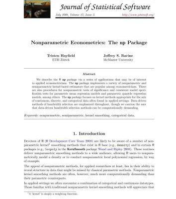خرید و دانلود نسخه کامل کتاب Nonparametric Econometrics: The np Package + Code