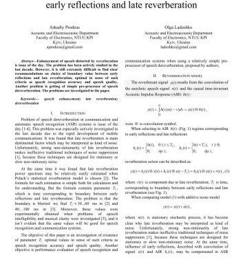 خرید و دانلود نسخه کامل کتاب On existance of optimal boundary value between early reflections and late reverberation
