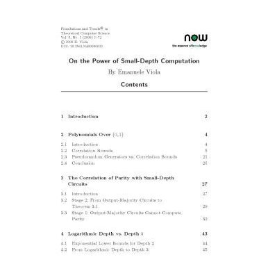 خرید و دانلود نسخه کامل کتاب On the Power of Small-Depth Computation (Foundations and Trends in Theoretical Computer Science)