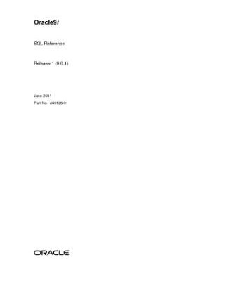 خرید و دانلود نسخه کامل کتاب Oracle 9i SQL Reference (a90125)