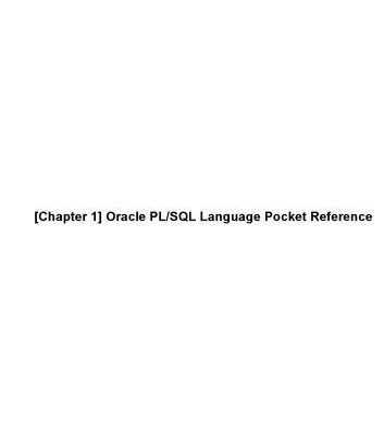 خرید و دانلود نسخه کامل کتاب Oracle PL/SQL Language Pocket Reference