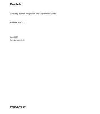 خرید و دانلود نسخه کامل کتاب Oracle9i Directory Service Integration and Deployment Guide (Part No. A90153-01) (Release 9.0.1)
