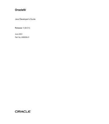 خرید و دانلود نسخه کامل کتاب Oracle9i Java Developers Guide (Part No. A90209-01) (Release 9.0.1)