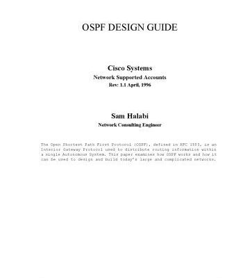 خرید و دانلود نسخه کامل کتاب OSPF Design Guide : Cisco Systems Network Supported Accounts, Rev: 1.1 April, 1996