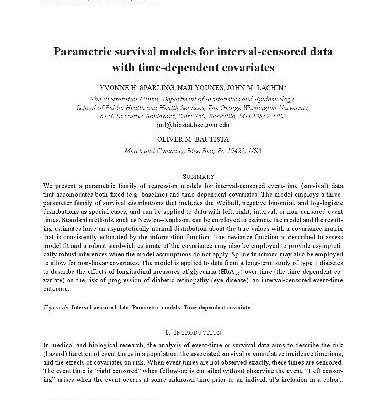 خرید و دانلود نسخه کامل کتاب Parametric survival models for interval-censored data with time-dependent covariates