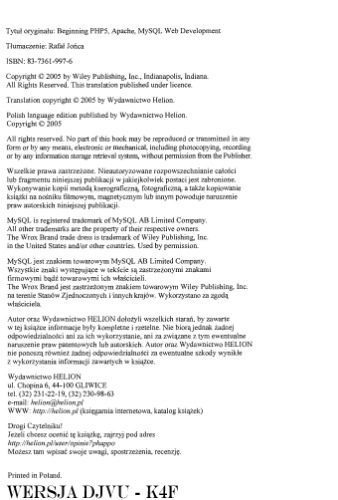 خرید و دانلود نسخه کامل کتاب PHP5, Apache i MySQL od podstaw: tworzenie dynamicznych witryn WWW za pomocą technologii open source_687623b3bfeaa.jpeg خرید و دانلود نسخه کامل کتاب PHP5, Apache i MySQL od podstaw: tworzenie dynamicznych witryn WWW za pomocą technologii open source