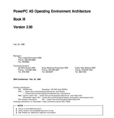 خرید و دانلود نسخه کامل کتاب PowerPC AS Operating Environment Architecture Book III Version 2.00