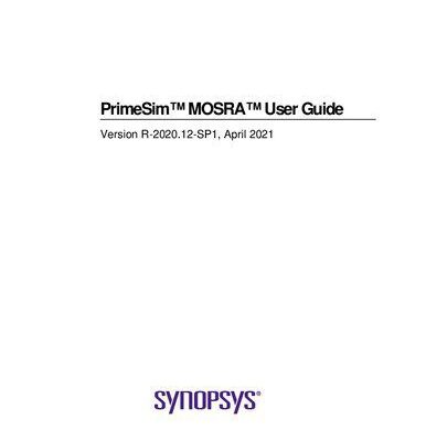 خرید و دانلود نسخه کامل کتاب PrimeSim™ MOSRA™ User Guide