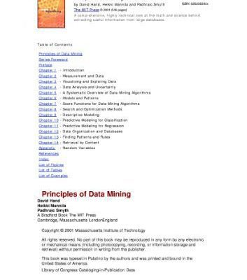 خرید و دانلود نسخه کامل کتاب Principles of data mining