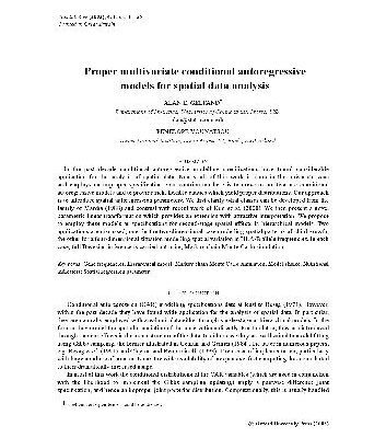 خرید و دانلود نسخه کامل کتاب Proper multivariate conditional autoregressive models for spatial data analysis
