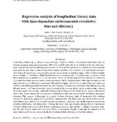 خرید و دانلود نسخه کامل کتاب Regression analysis of longitudinal binary data with time-dependent environmental covariates bias an