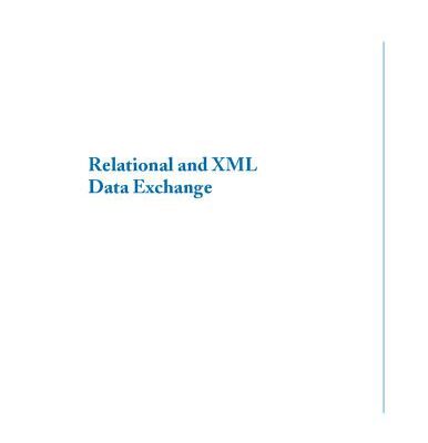 خرید و دانلود نسخه کامل کتاب Relational and XML Data Exchange