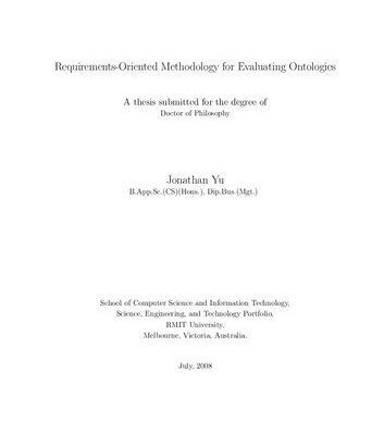 خرید و دانلود نسخه کامل کتاب Requirements-Oriented Methodology for Evaluating Ontologies